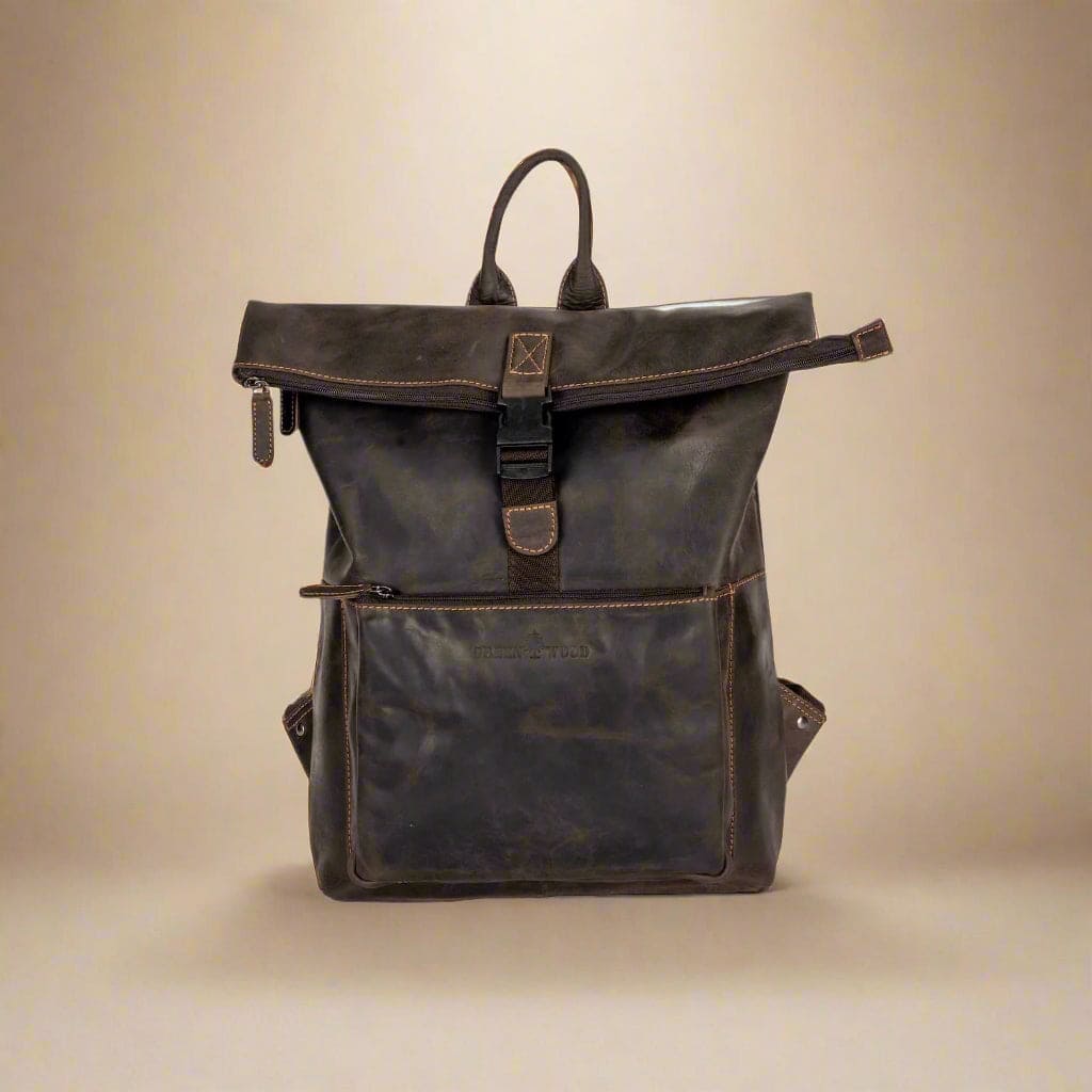 Oscar Brown Leather Backpack - Vintage Style, Modern Functionality
