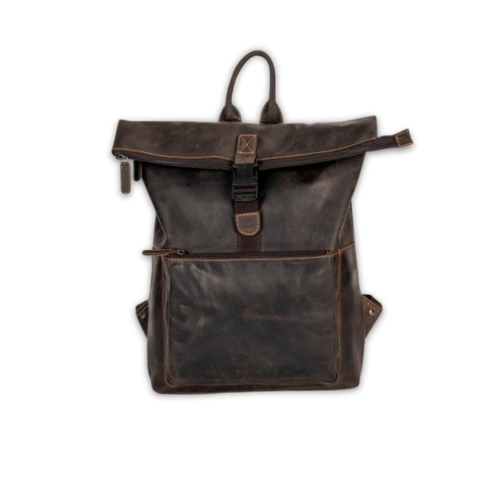 Brown Leather Backpack - Vintage Style,