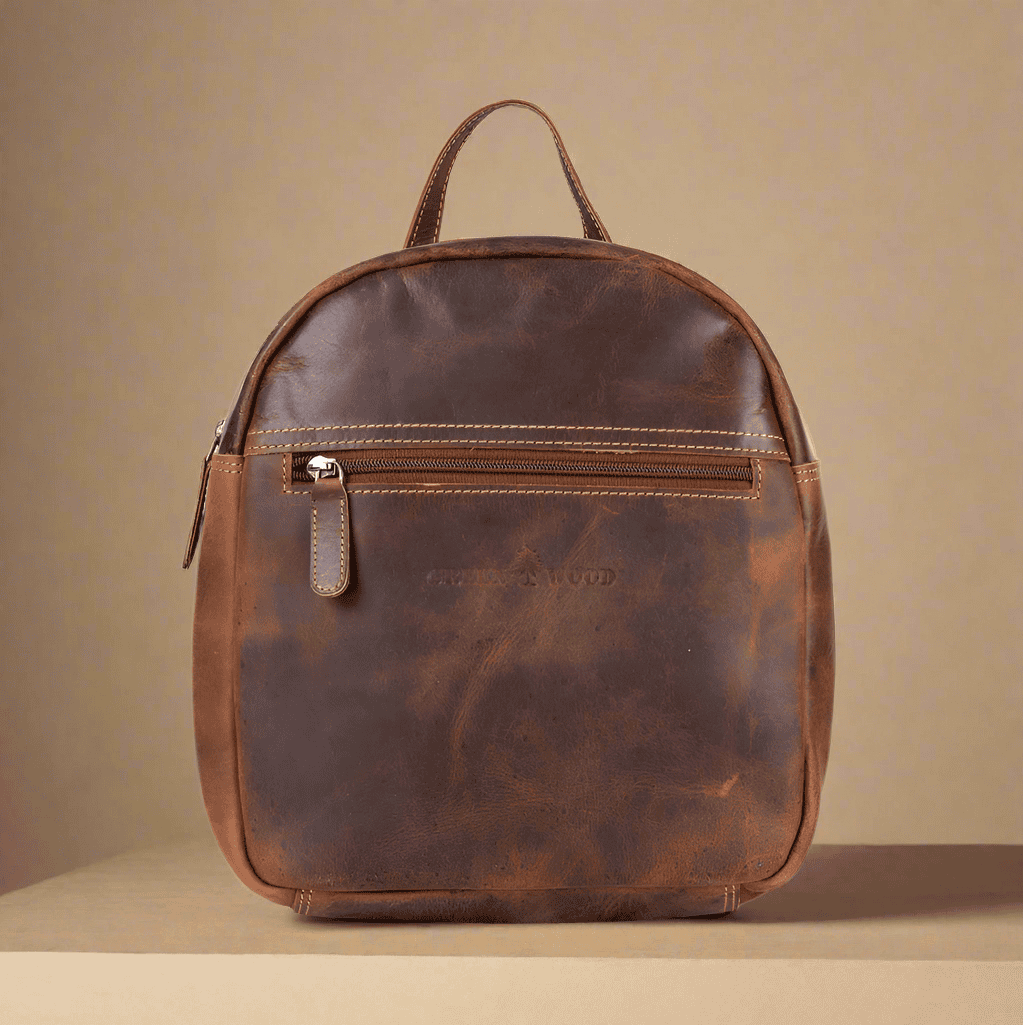 Ariel Brown Leather Backpack | KALGHI