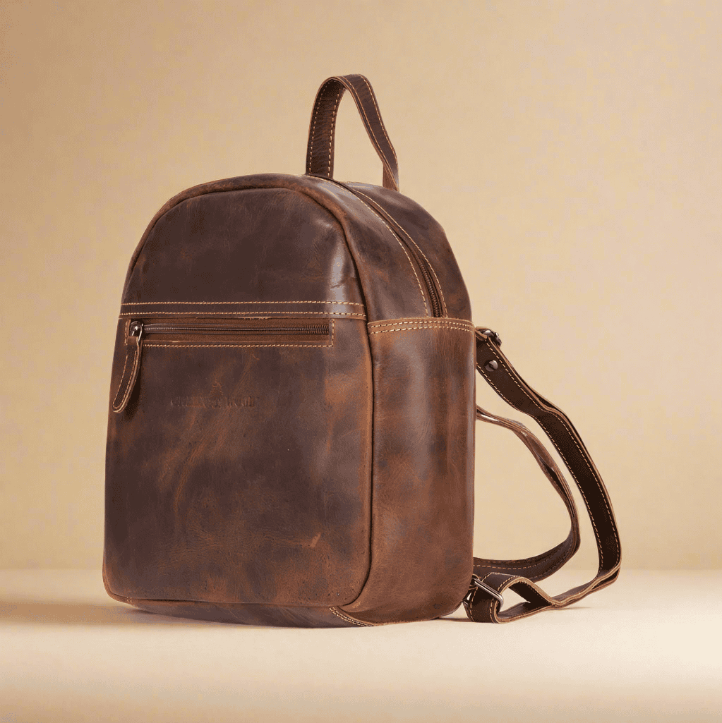 Ariel Brown Leather Backpack | KALGHI