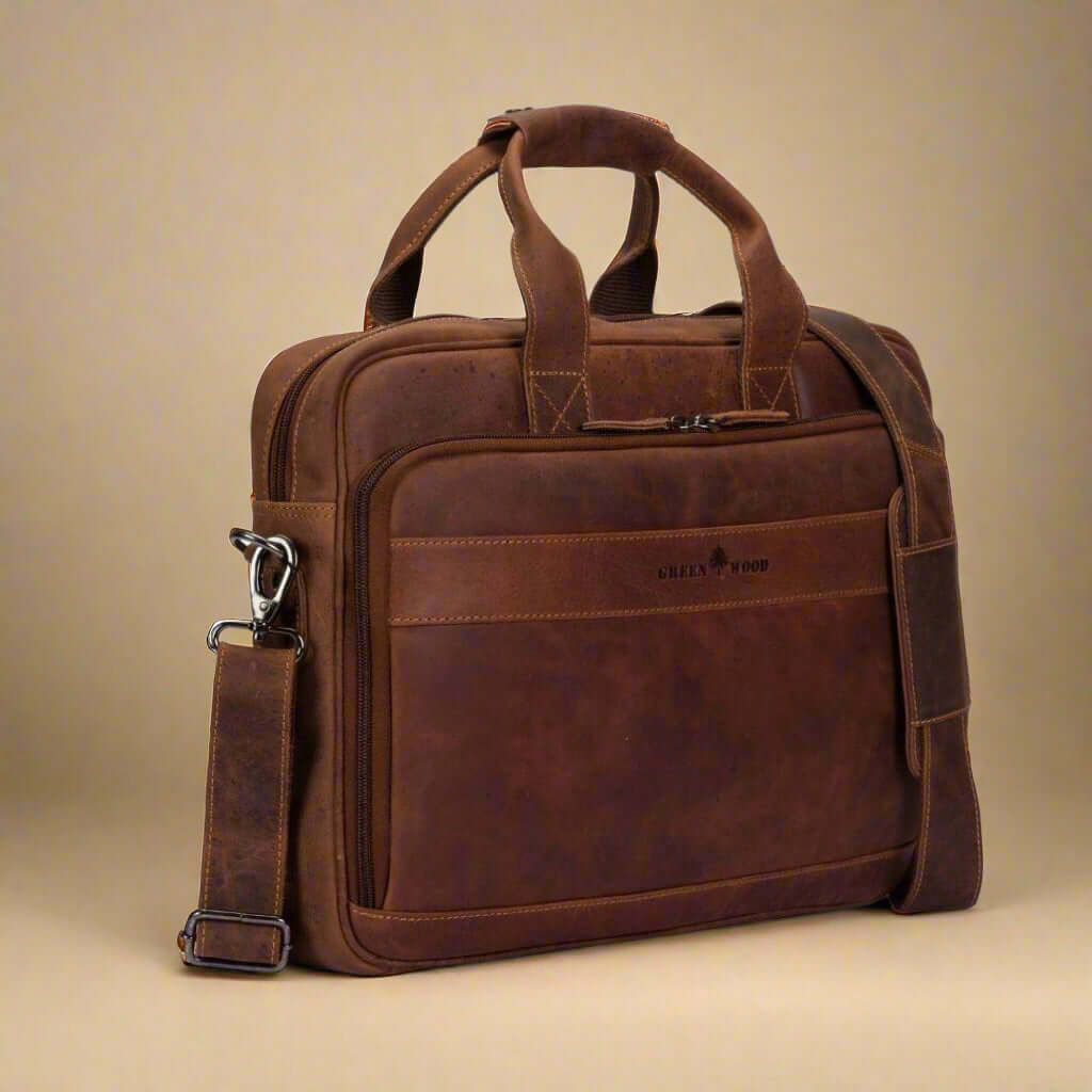 Vintage Leather Laptop Bag Sandel