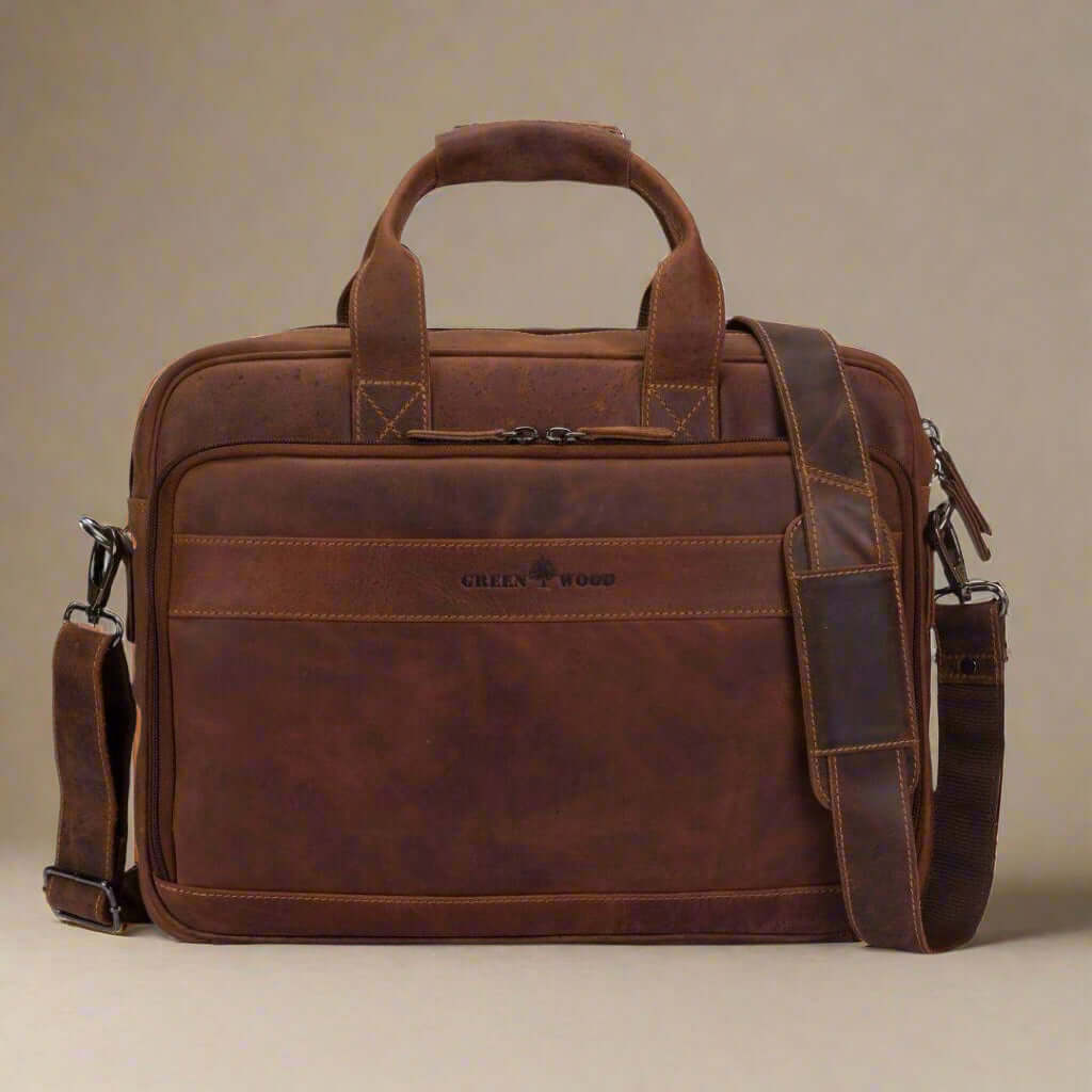 Vintage Leather Laptop Bag Sandel