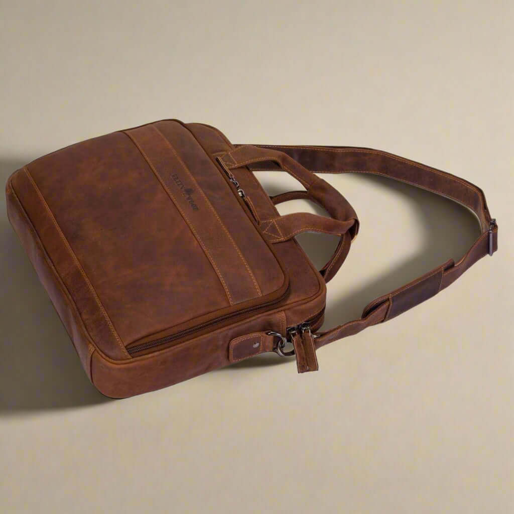 Vintage Leather Laptop Bag Sandel