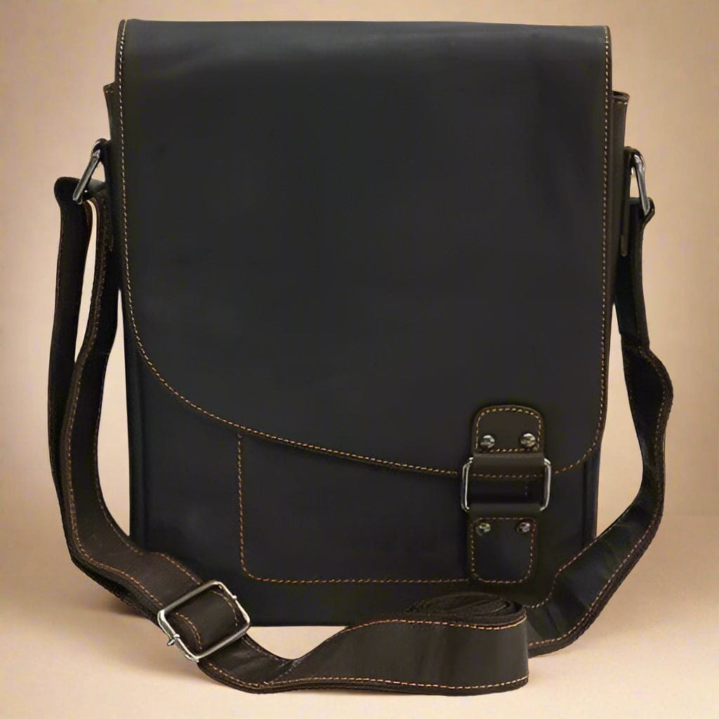 Leather Shoulder Bag Dark Brown