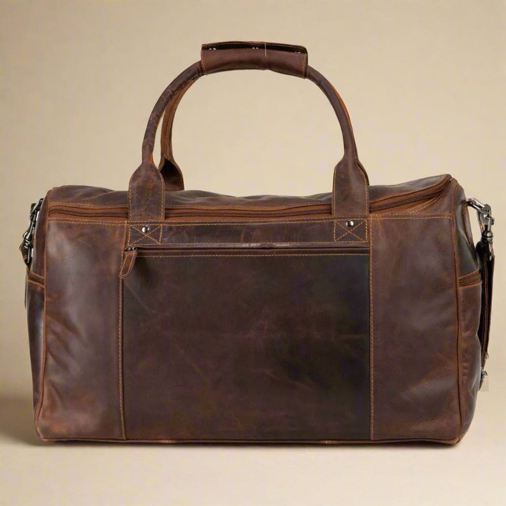 Leather Travel Duffle Bag Large - Sandal