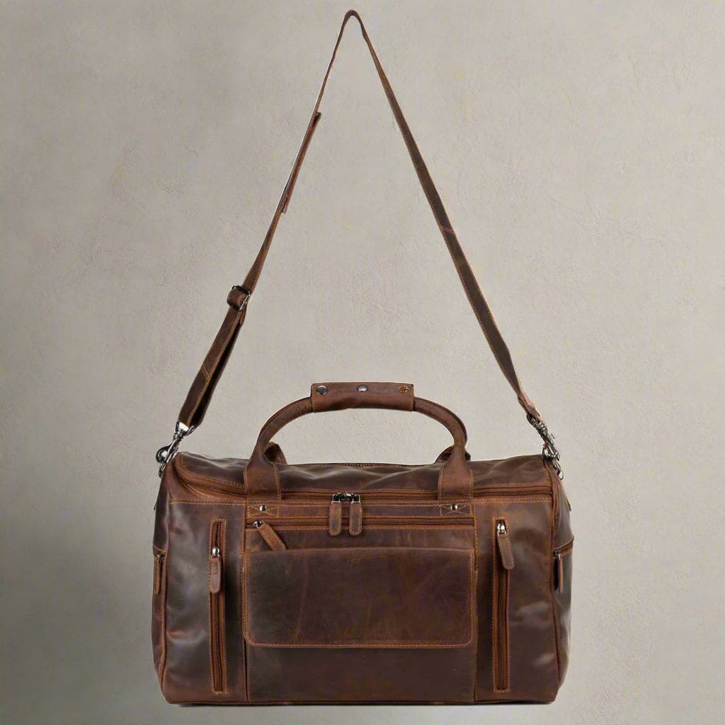 Leather Travel Duffle Bag Large - Sandal