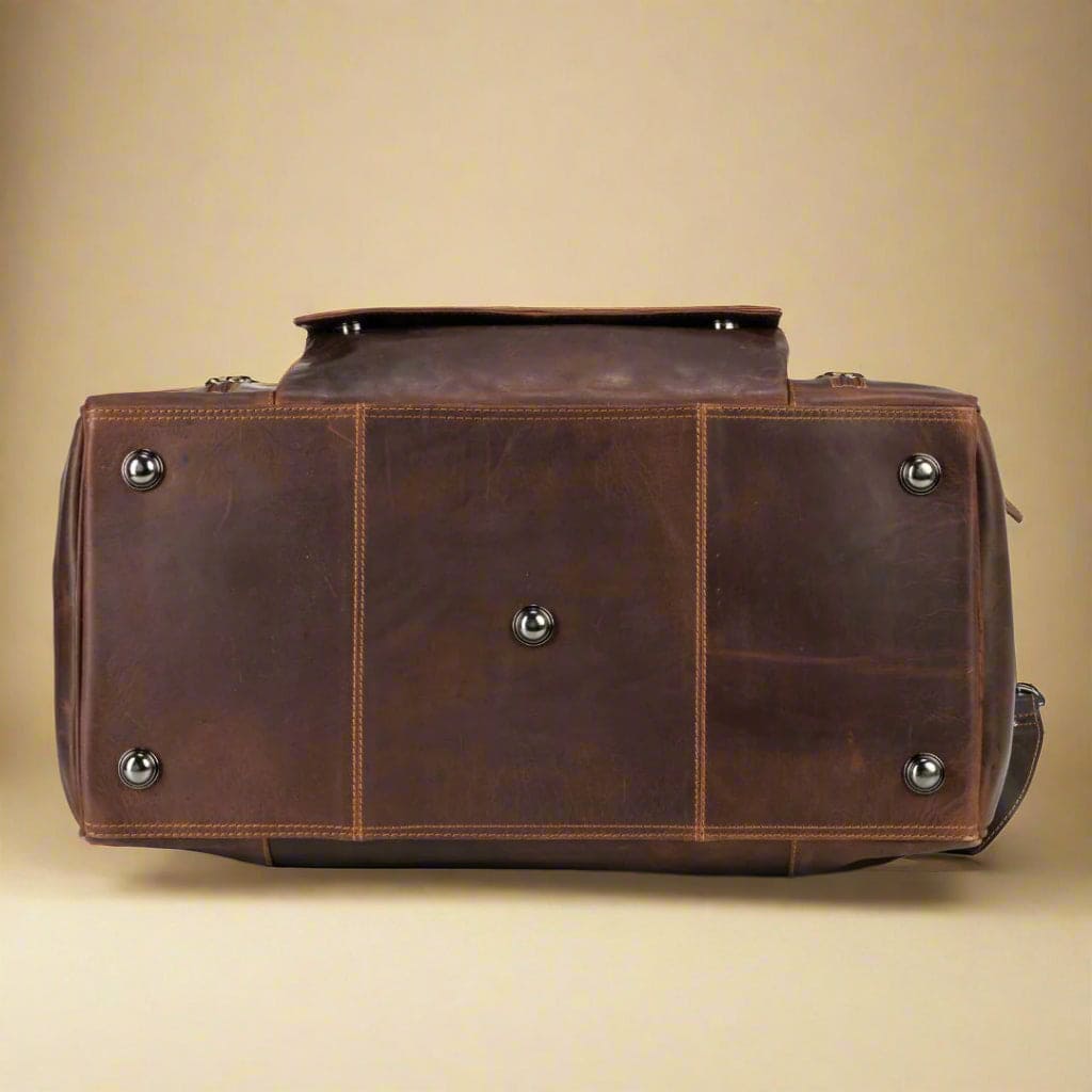Leather Travel Duffle Bag Large - Sandal
