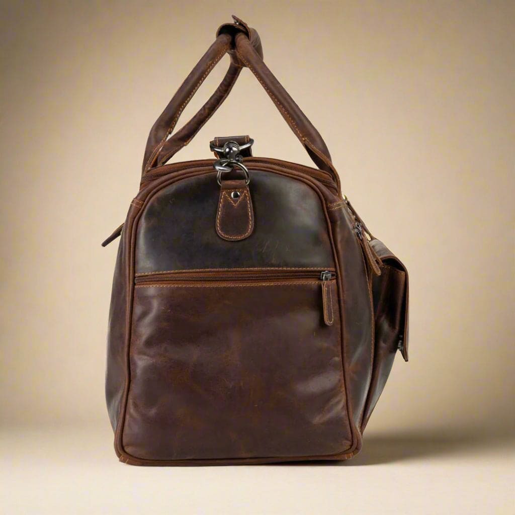 Leather Travel Duffle Bag Large - Sandal