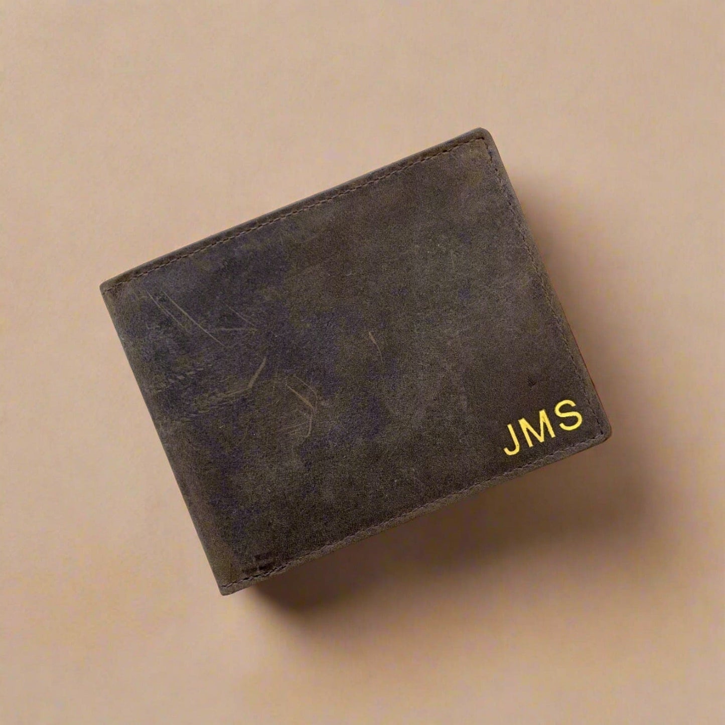 Personalised Brown Vintage Leather Wallet WALLET KALGHI