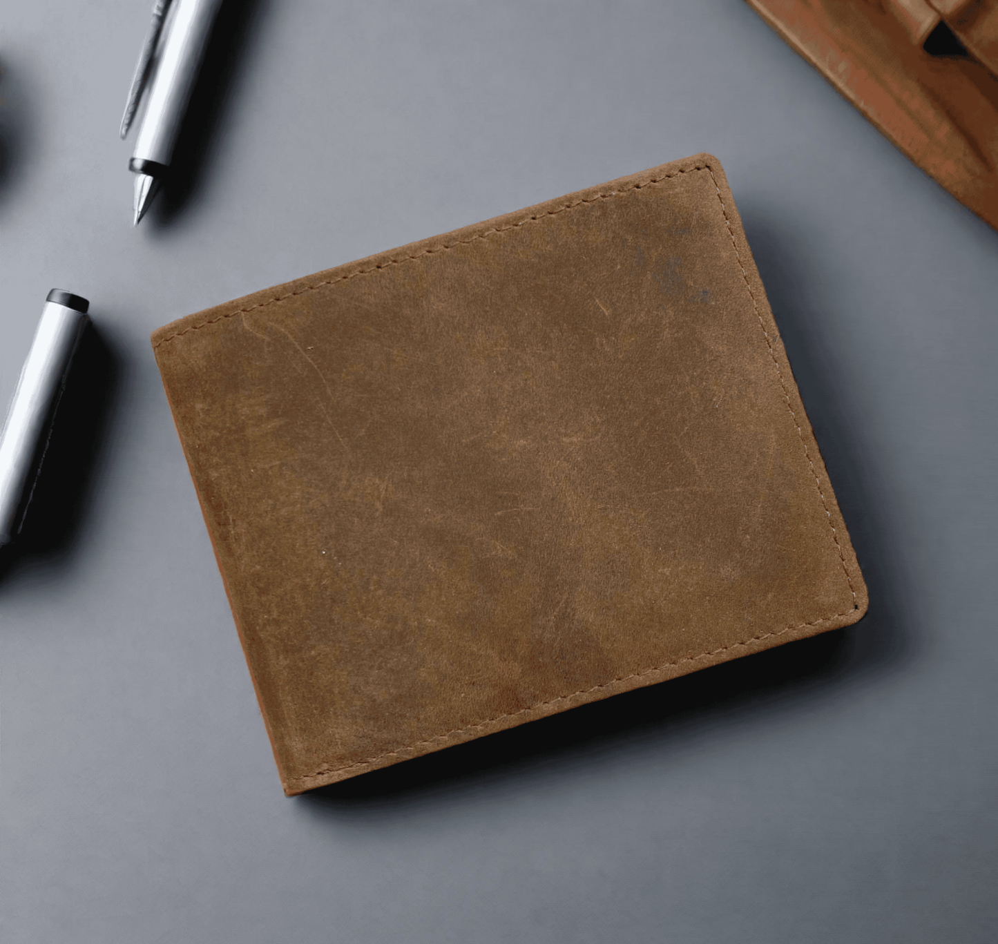Personalised Brown Vintage Leather Wallet WALLET KALGHI