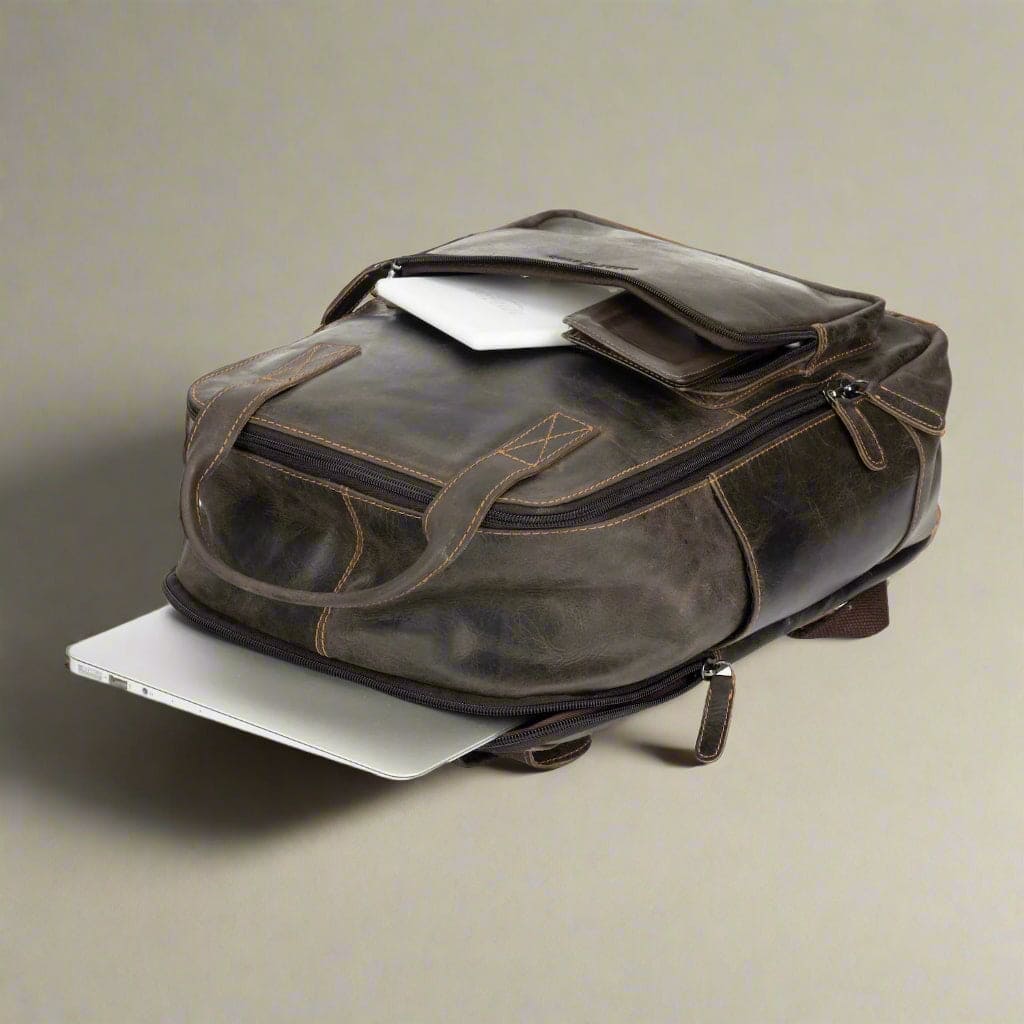 Leather Backpack Micky - Dark Brown