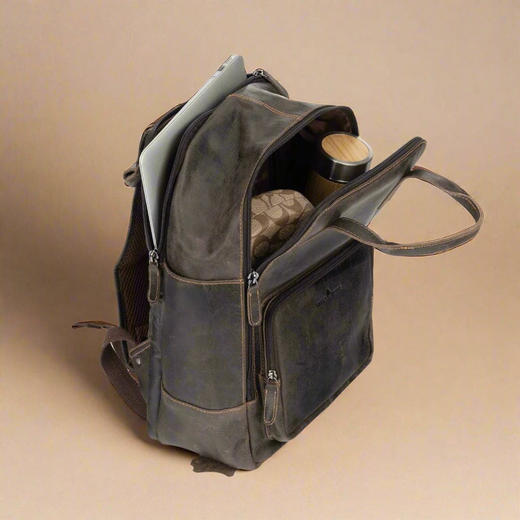 Leather Backpack Micky - Dark Brown