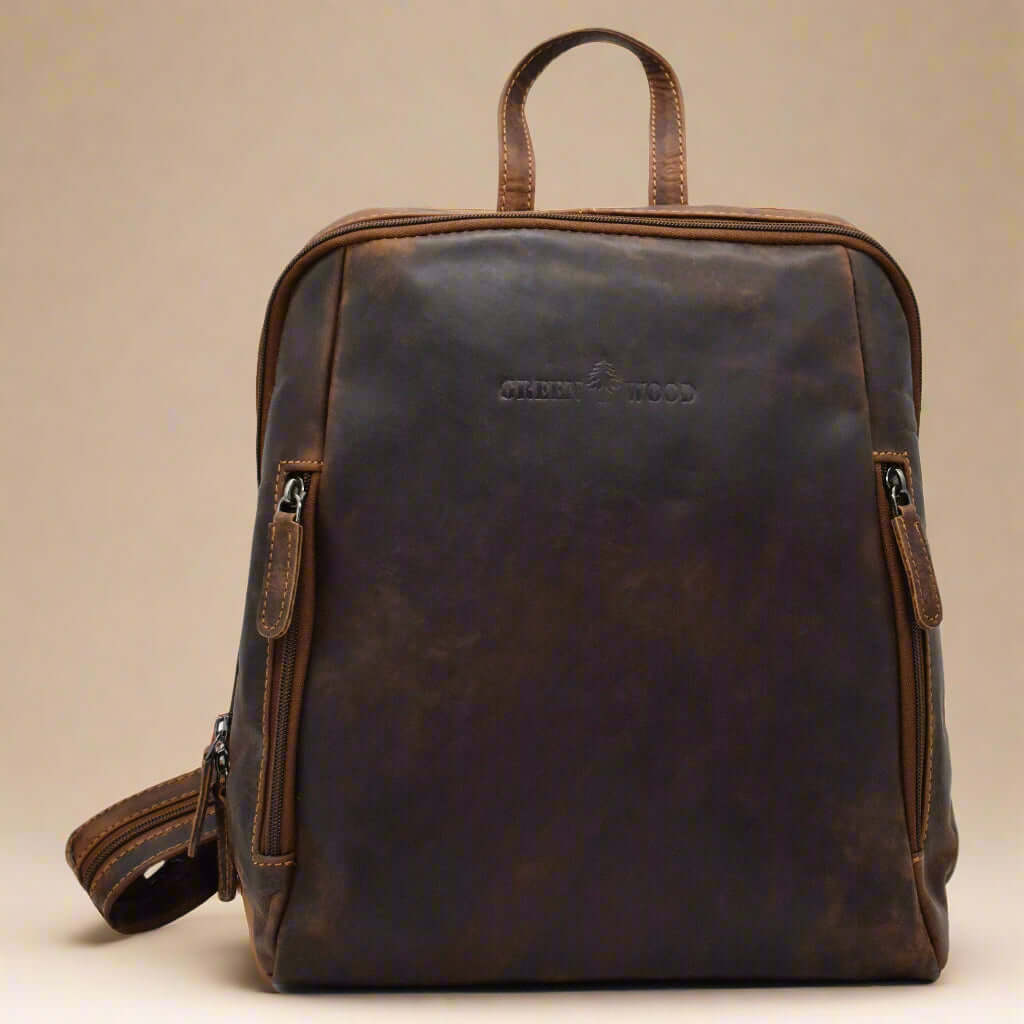 Leather Backpack Sandal Mia- Wax Pull-up Leather