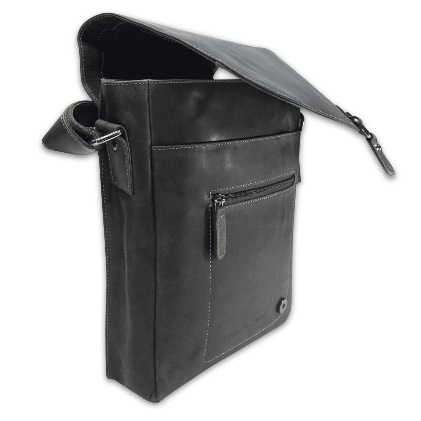 Leather Shoulder Bag Dark Brown