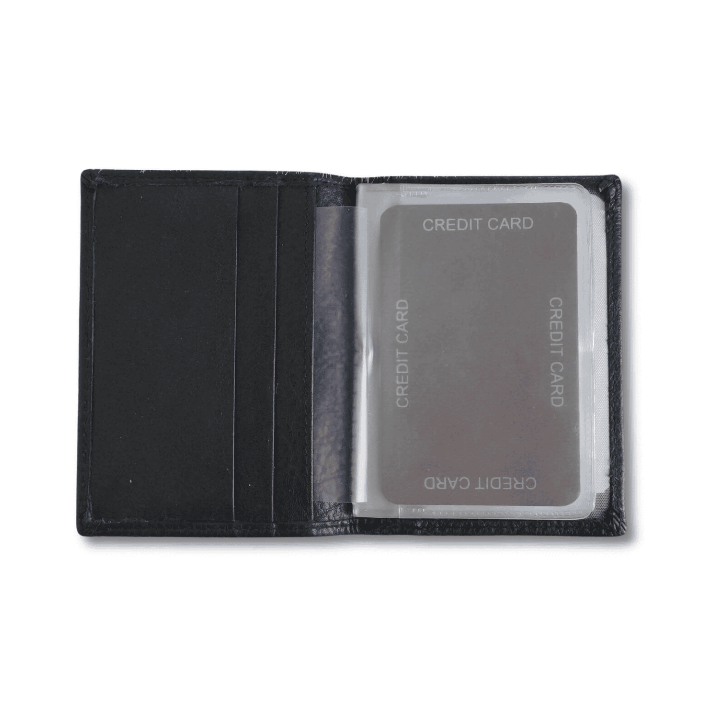 Black leather card holder