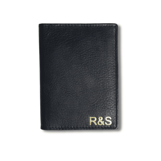 Black leather card holder