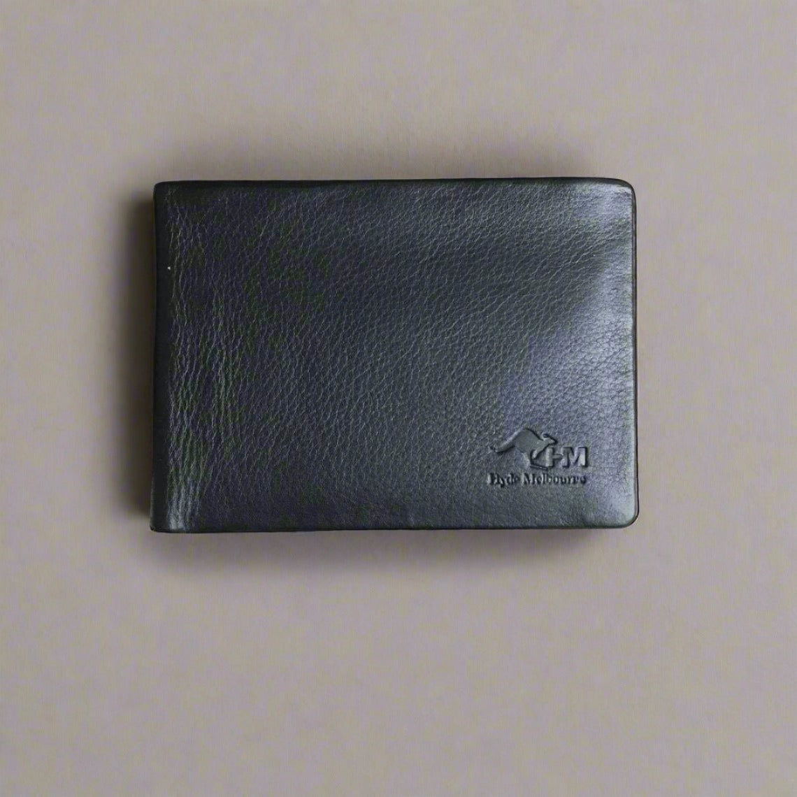 Men's Black Leather Wallet with Personalised Handwriting - KALGHI WALLET Hyde Mebourne