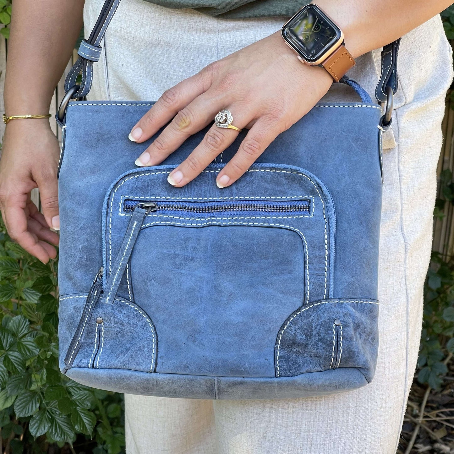 Stella Crossbody Bag, BLUE - KALGHI SATCHEL KALGHI