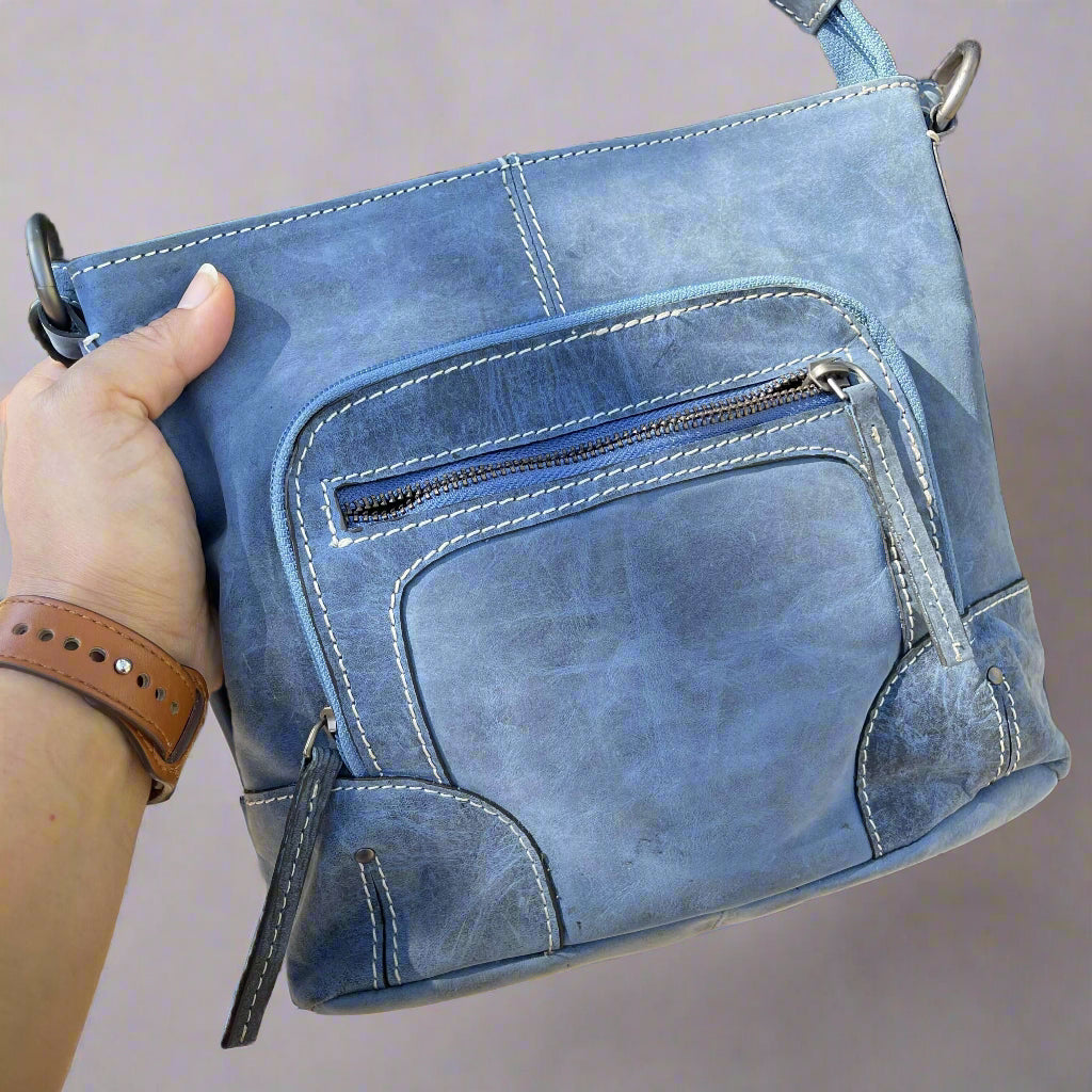 Stella Crossbody Bag, BLUE - KALGHI SATCHEL KALGHI