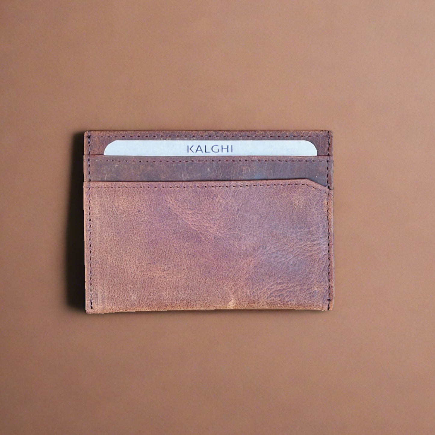 Leather Card Holder with Message and Name - KALGHI