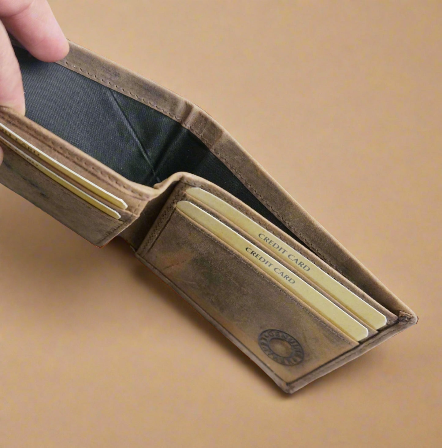 Personalised Men's Brown Leather Wallet - KALGHI WALLET KALGHI