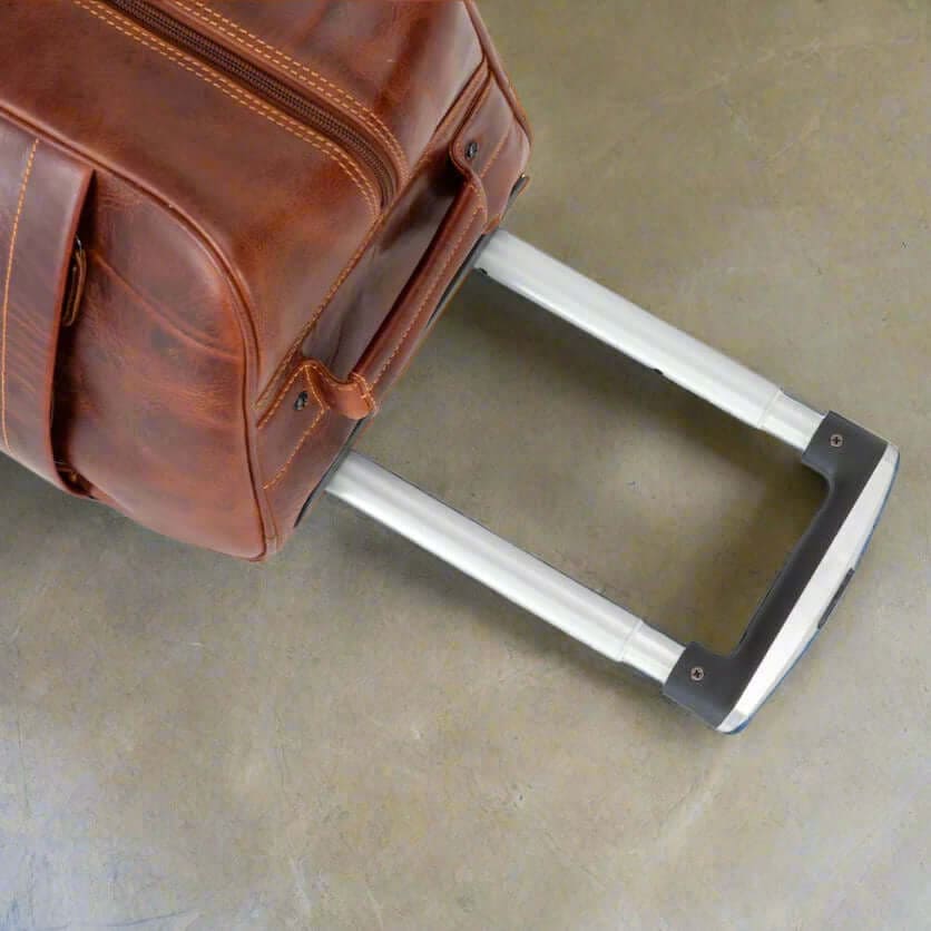 Leather Trolley Travel Bag - Sandal