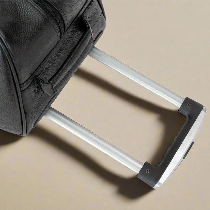 Leather Trolley Travelbag Black