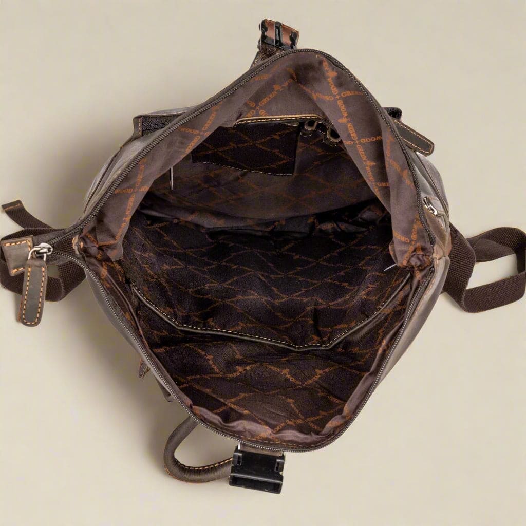 Oscar Brown Leather Backpack - Vintage Style, Modern Functionality