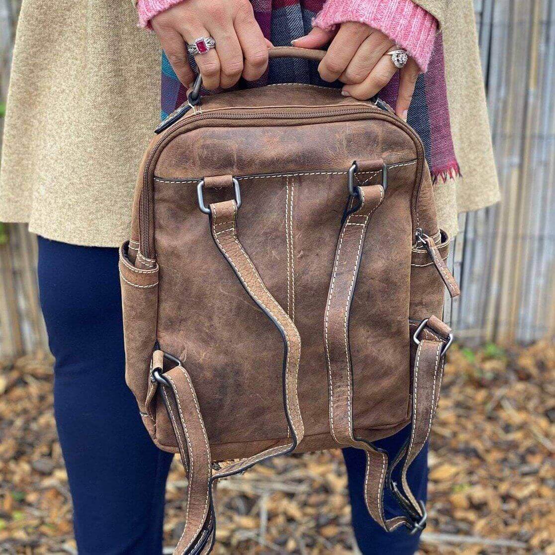 Leather Backpack Brown- KALGHI