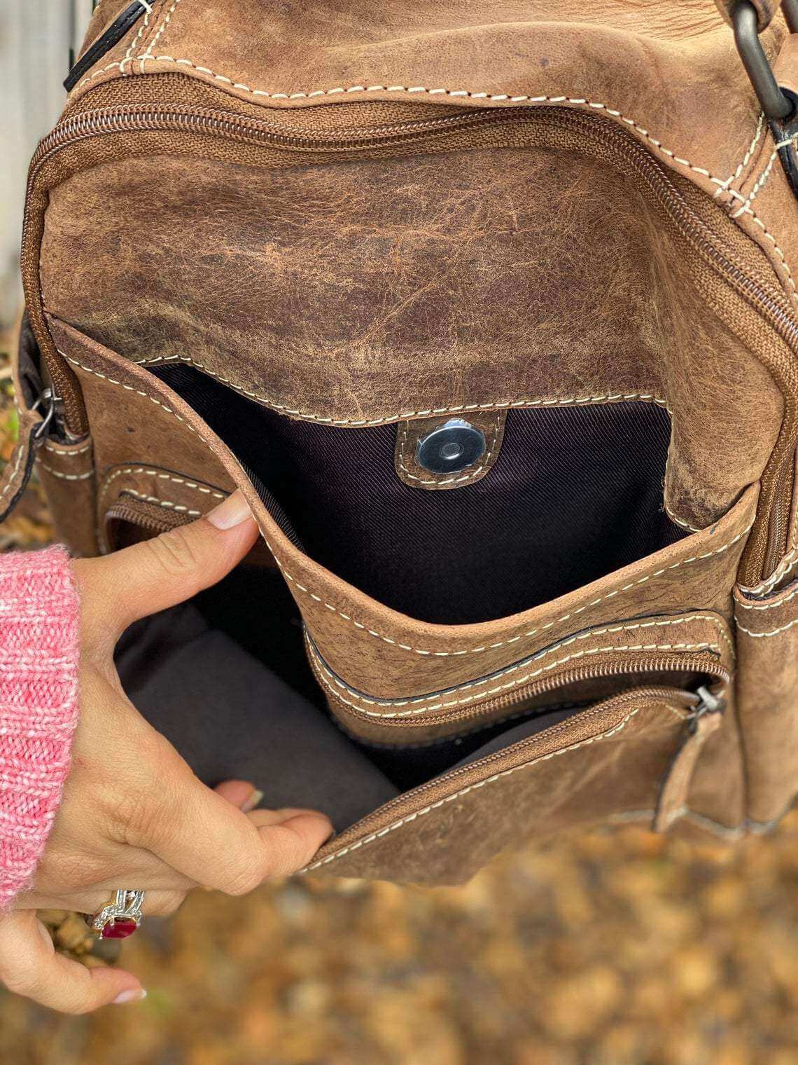 Leather Backpack Brown- KALGHI