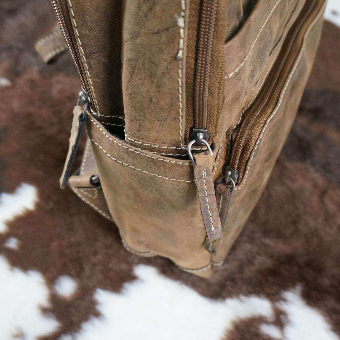 Leather Backpack Brown- KALGHI