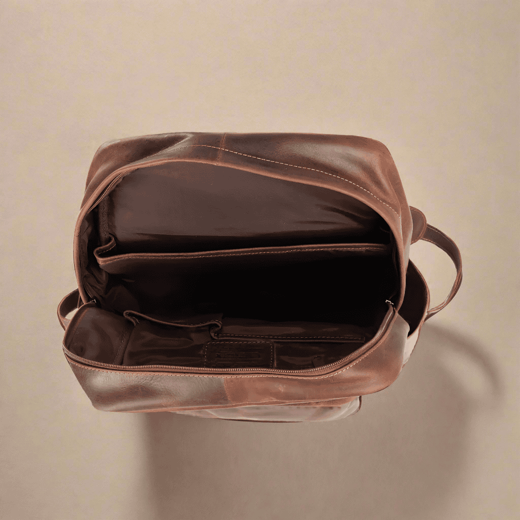 Vintage Leather Backpack Brown