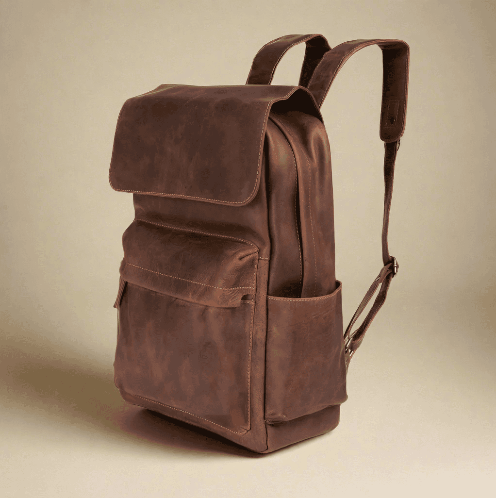 Vintage Leather Backpack Brown