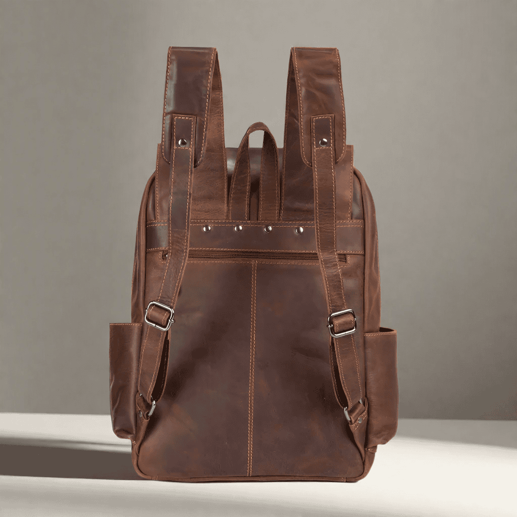Vintage Leather Backpack Brown
