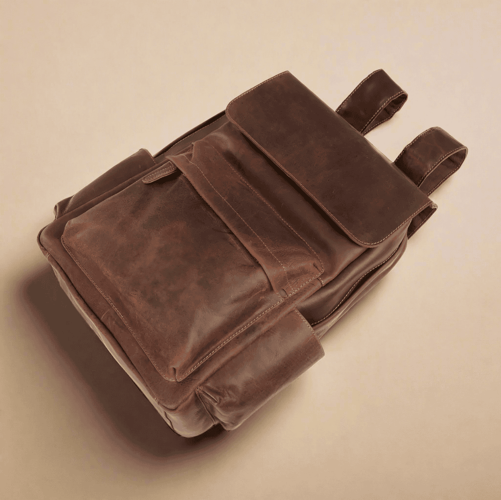 Vintage Leather Backpack Brown