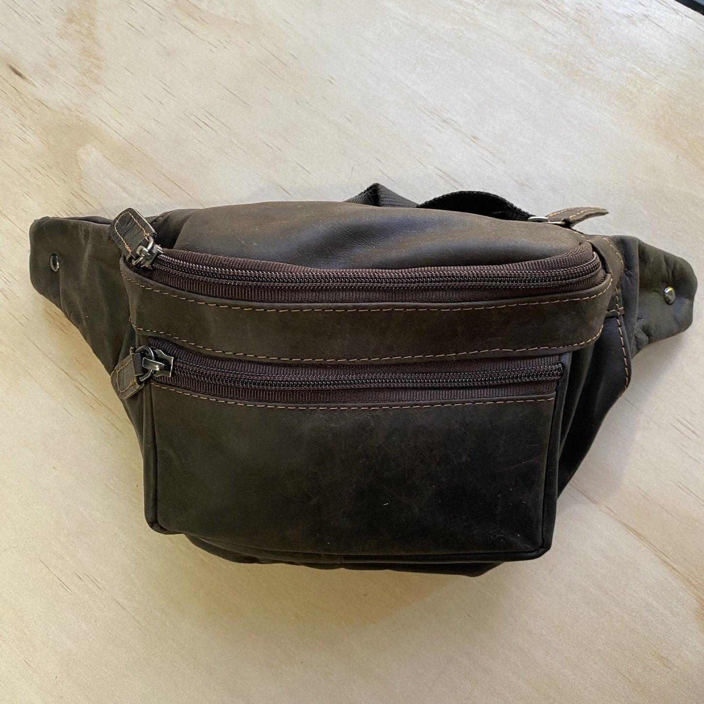 Leather Bum Bag Dark Brown - KALGHI