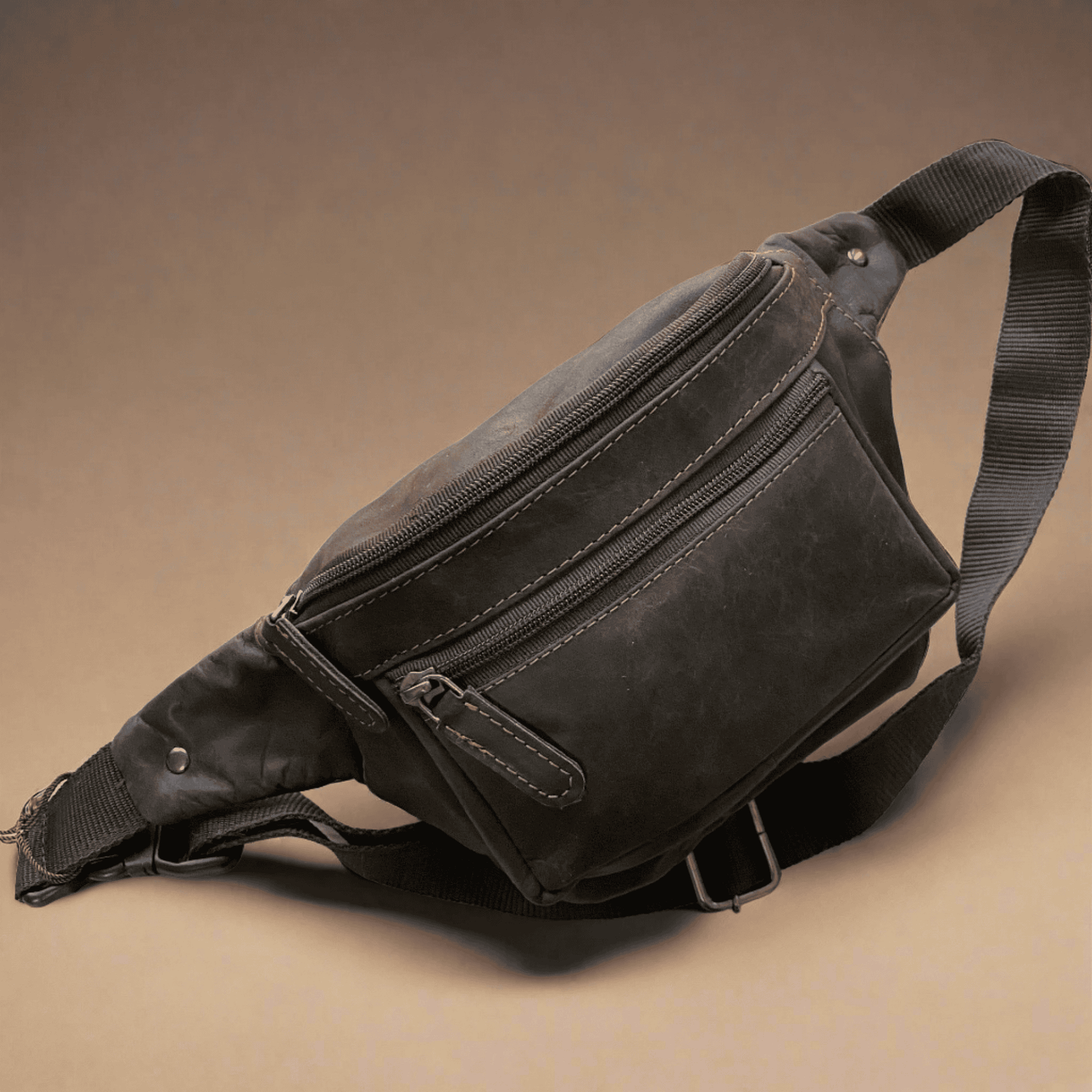 Leather Bum Bag Dark Brown - KALGHI