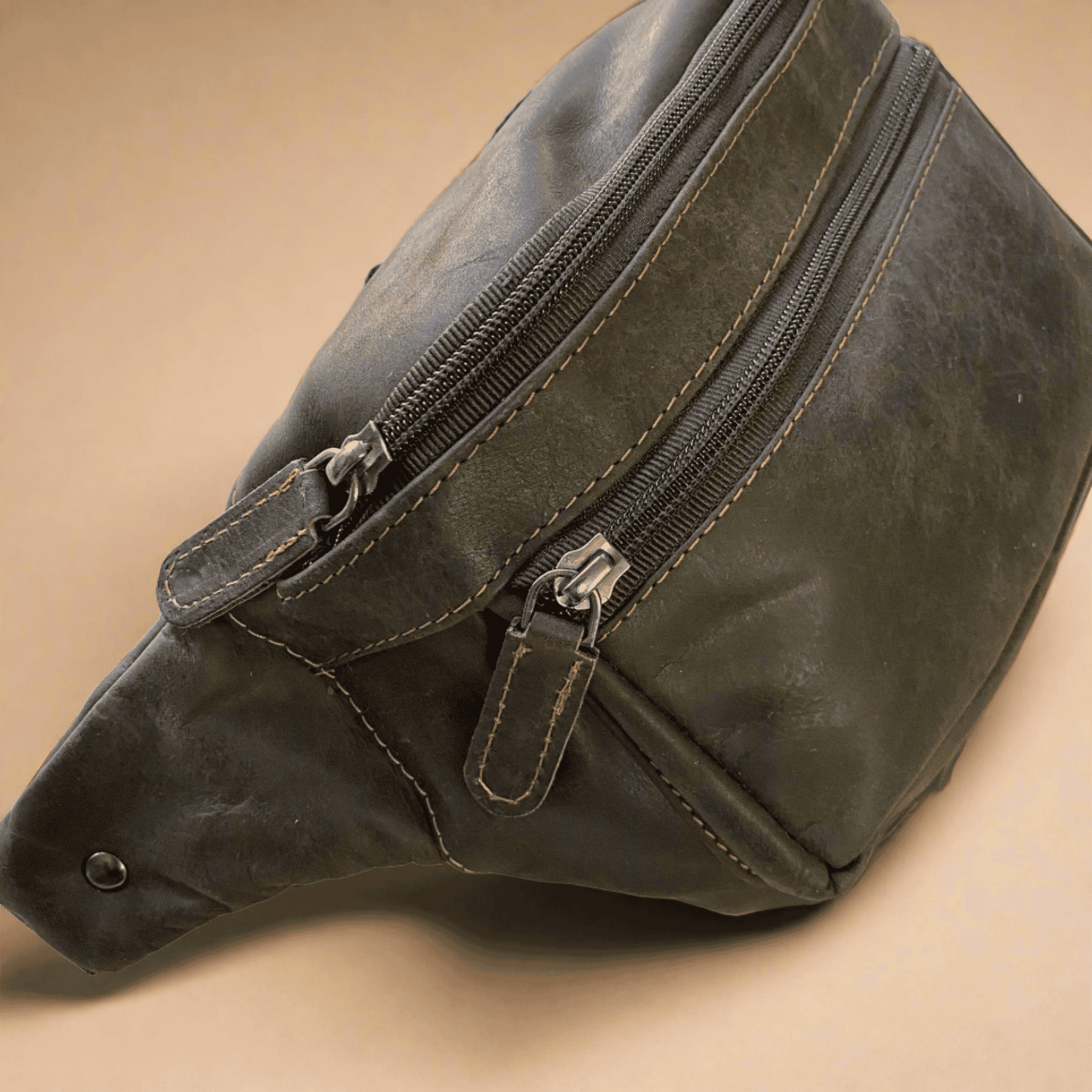 Leather Bum Bag Dark Brown - KALGHI