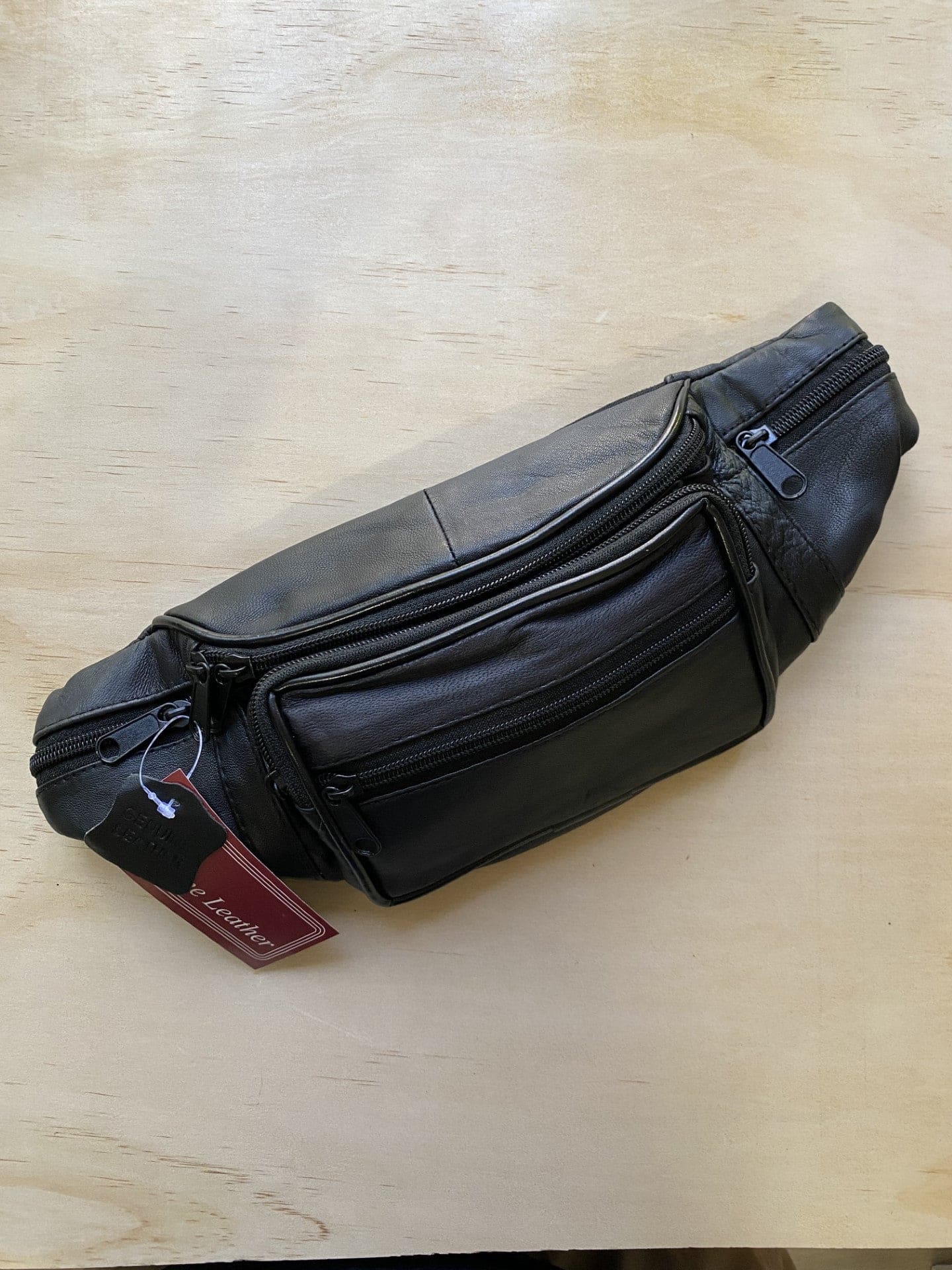 Men's Leather Fanny Pack, Waist Bag for Festivals and Daily Use, Black Belt Bag - KALGHI LEATHER