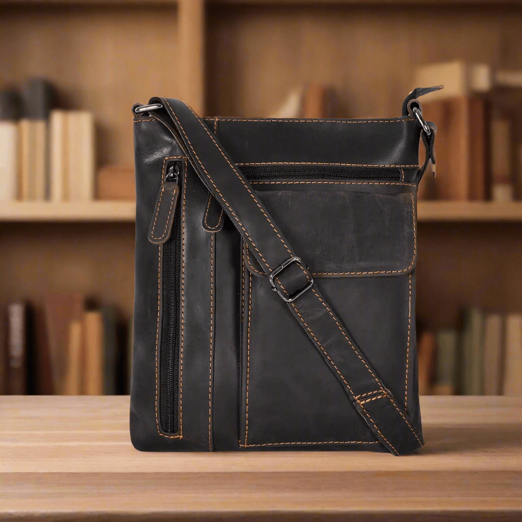 KALGHI Cross Body Bag Ladies Cross Body Leather Bag Brown