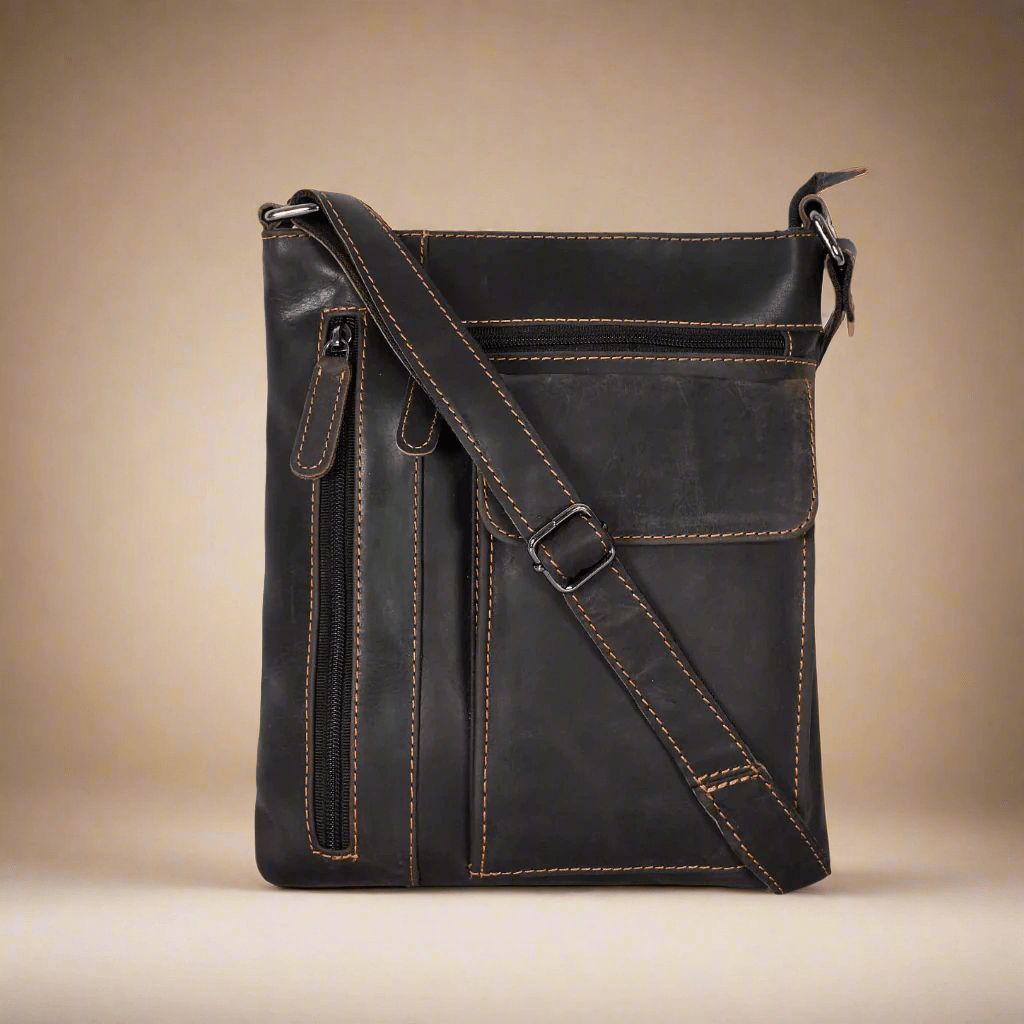 KALGHI Cross Body Bag Ladies Cross Body Leather Bag Brown