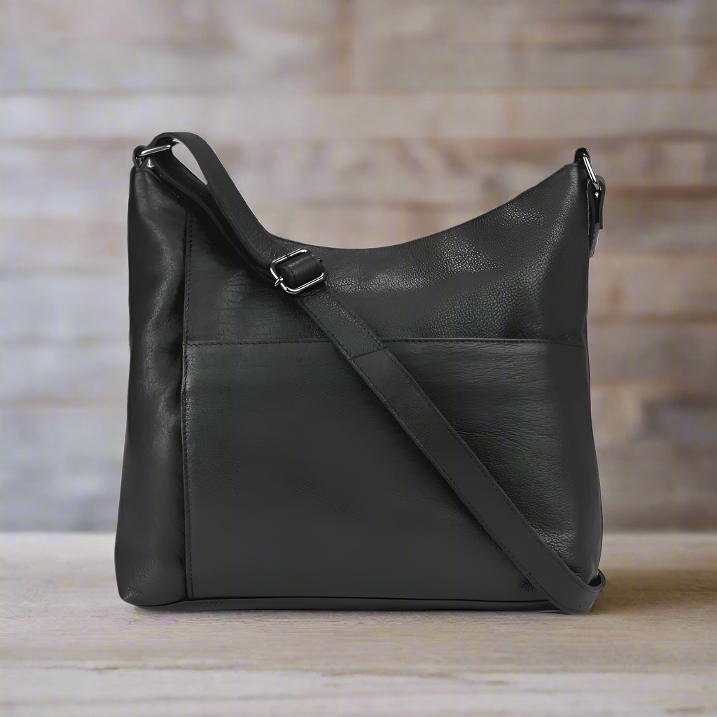 Black Leather Shoulder Bag Leena