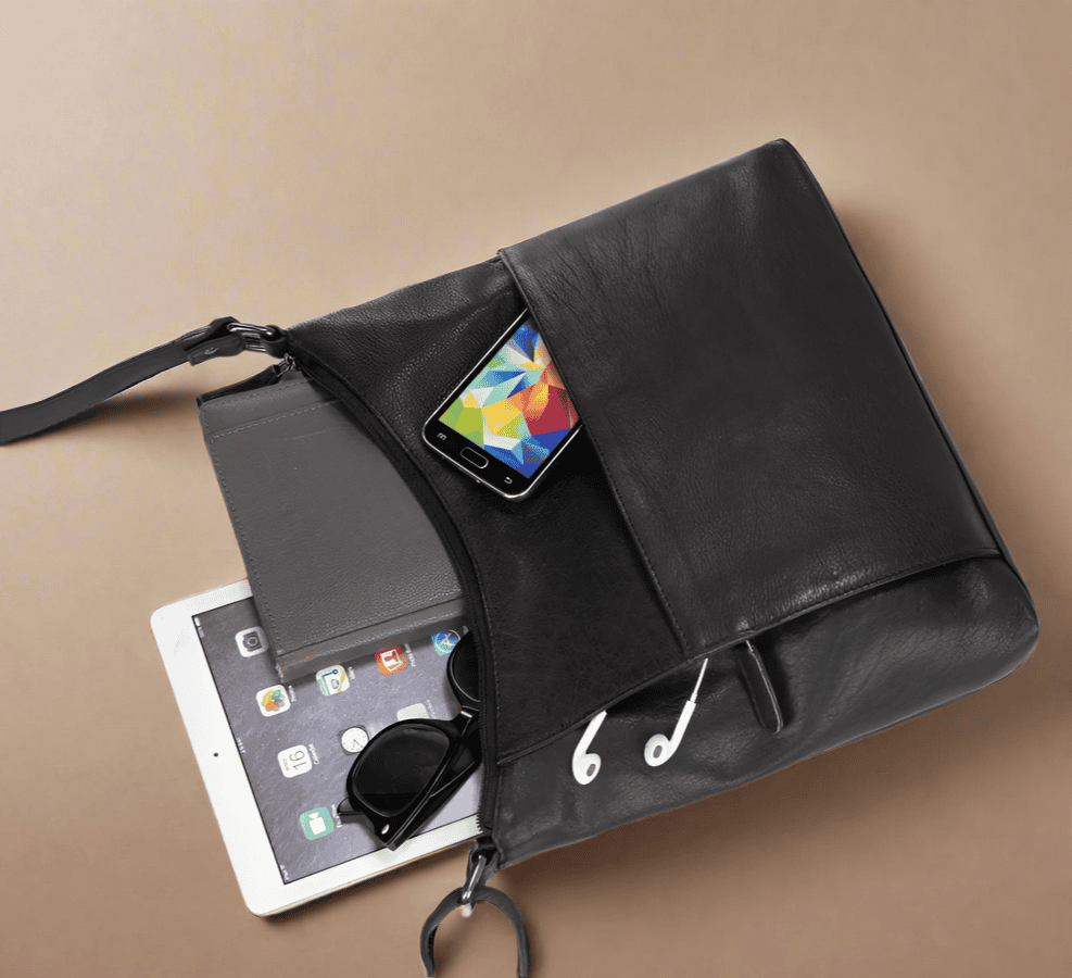 Black Leather Shoulder Bag Leena