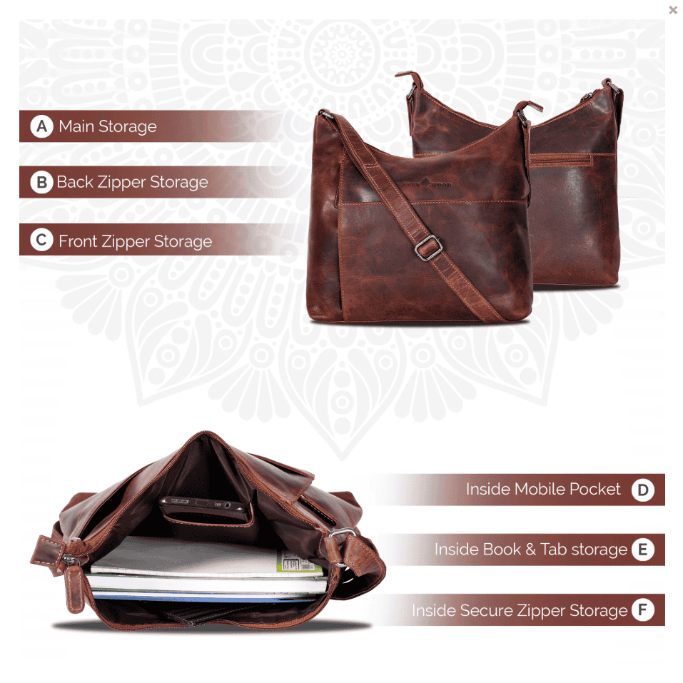Leather Shoulder Bag Leena - Sandal
