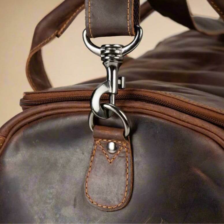 Leather Travel Duffle Bag Large - Sandal