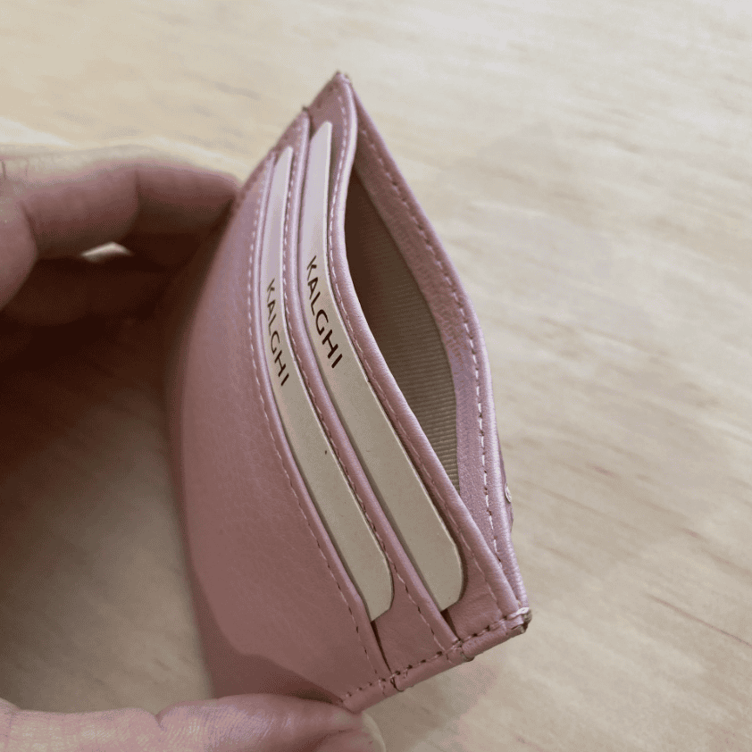 Leather Card Holder Pastel Pink