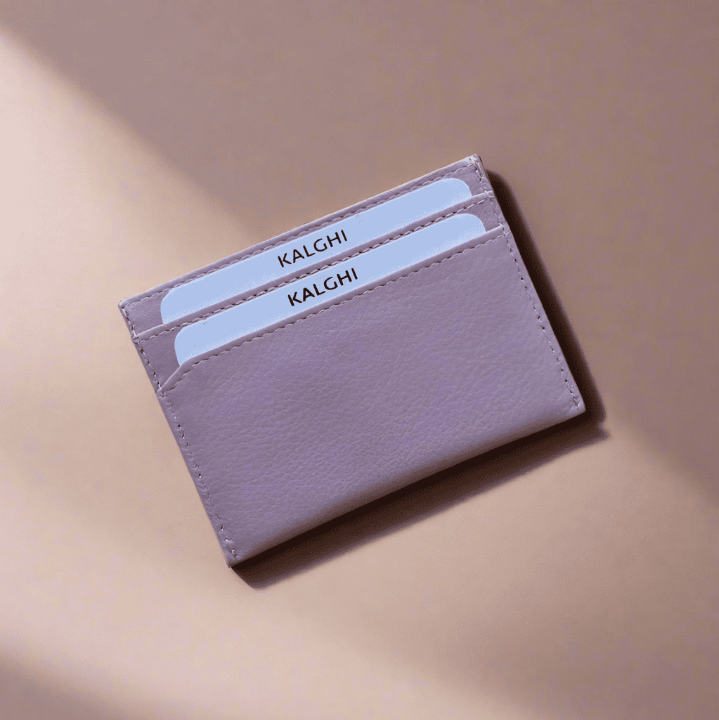 Leather Card Holder Pastel Pink