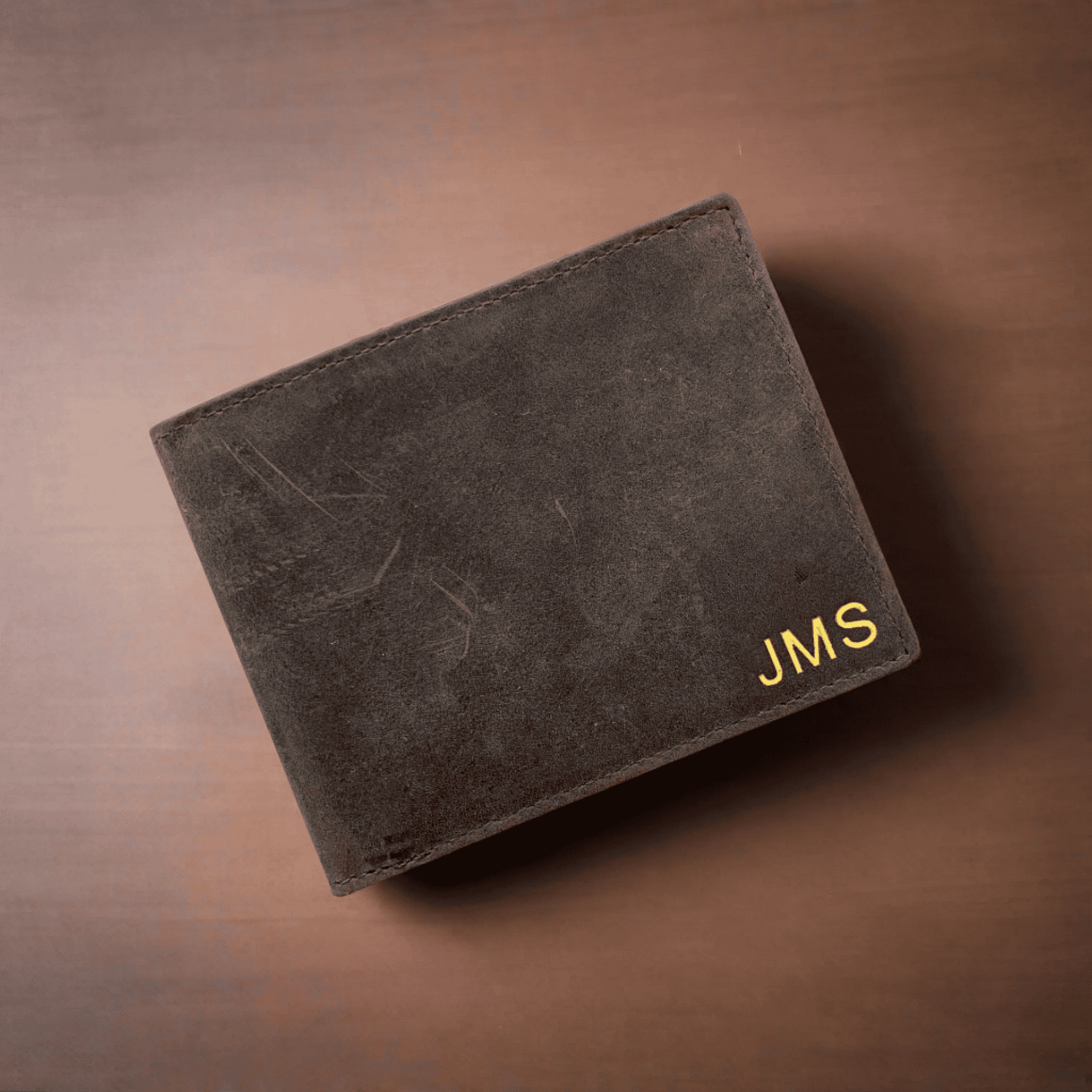 Personalised Brown Vintage Leather Wallet WALLET KALGHI   