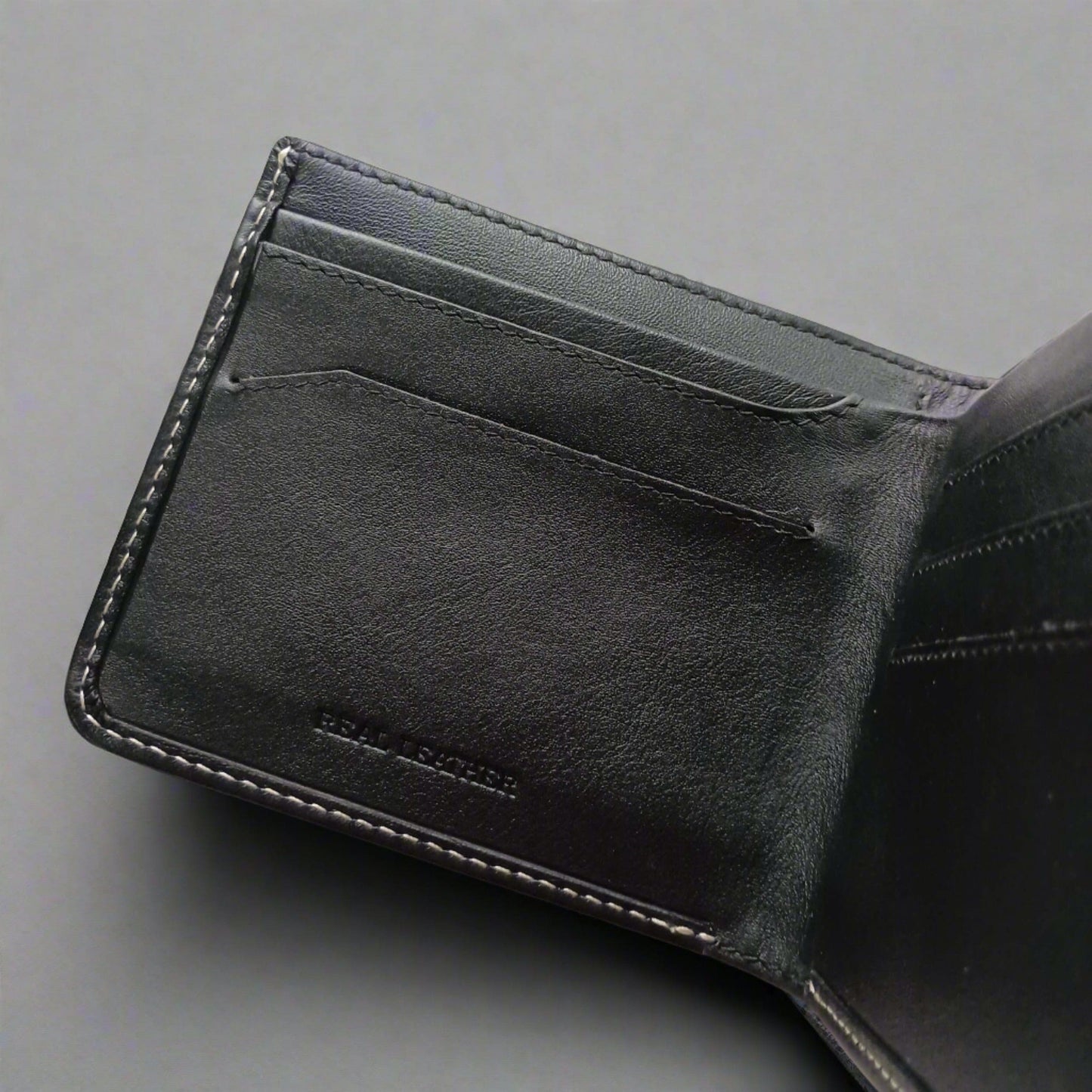 Personalised Slim Black Leather Wallet- KALGHI