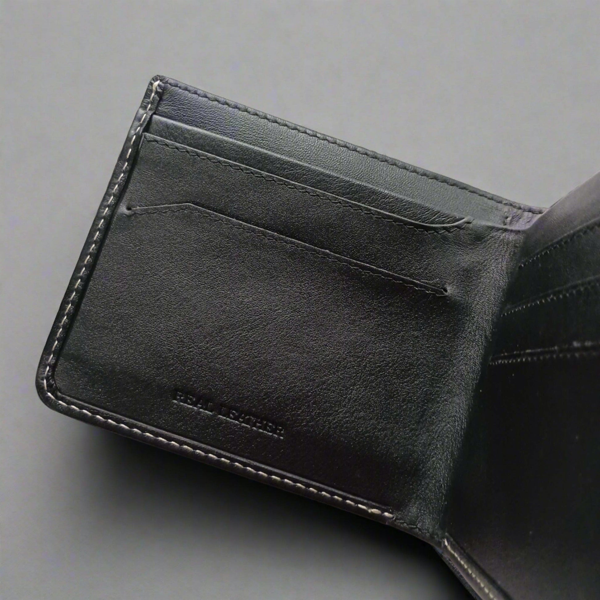 Personalised Slim Black Leather Wallet- KALGHI